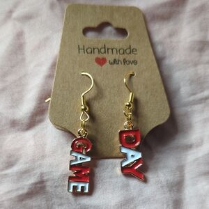 Handmade Red and Gold Earrings